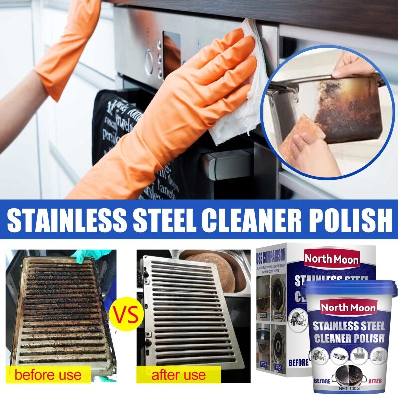 Stainless Steel Cleaning Paste 100g Cookware Cleaner Clean Bottom of Pots Pans