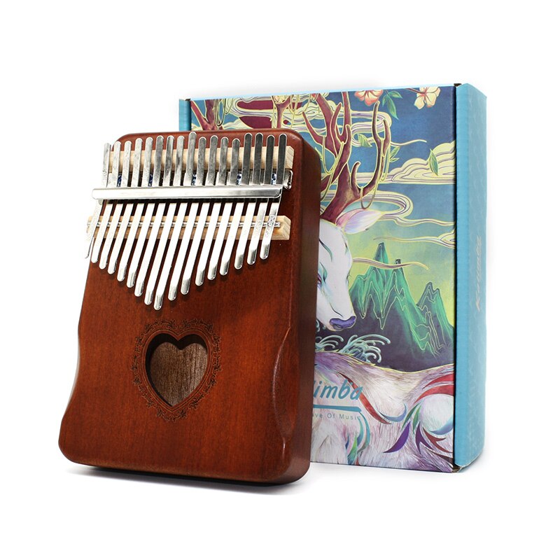 Kalimba 17 key Thumb Piano Wood Mahogany Mbira Body Musical Instruments Kalimba Piano with Accessories