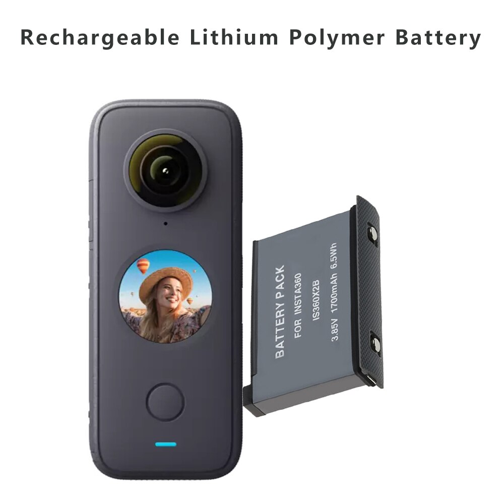 For Insta360 ONE X2 Rechargeable Li-ion Battery Compatible with Insta 360 One X 2 Action Camera 1700mAh IS360X2B Battery