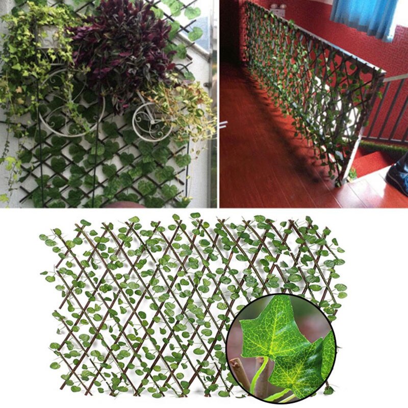 Retractable Fence Artificial Leaf Garden Buildings Expandable Faux Ivy Privacy Fence Rellis Decor Privacy Climbing Frame Decor