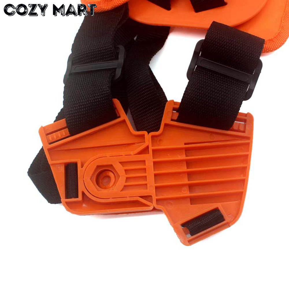 Double Shoulder Strap Grass Hedge Trimmer Brush Cutter Harness Belt Carry Hook Garden Safety Orange