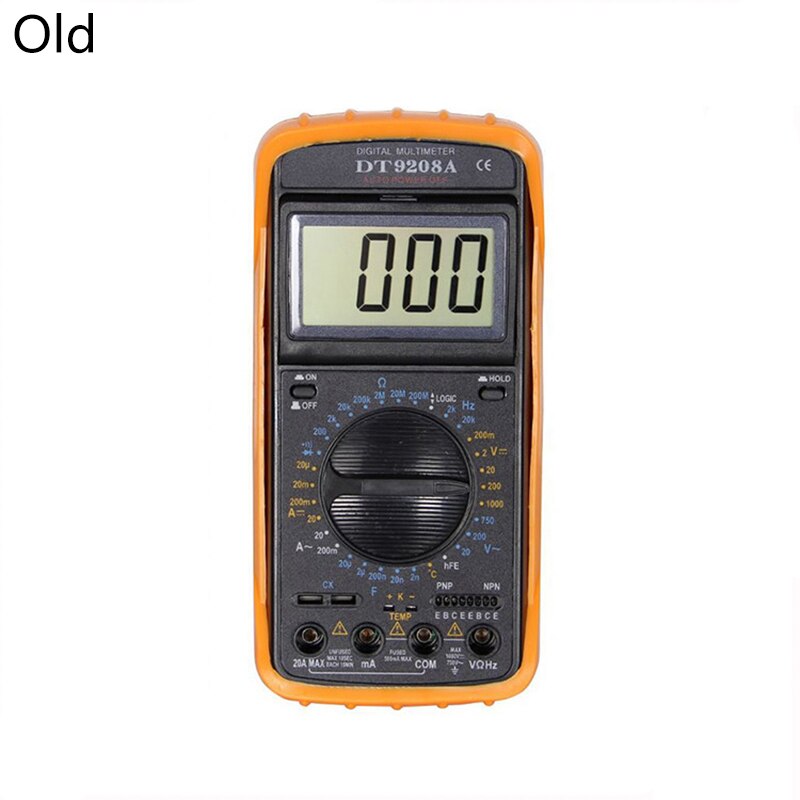DT9208A Portable Multimeter LCD Digital Multimeter Ammeter Voltmeter Resistance Capacitance Testmeter Handheld: Old