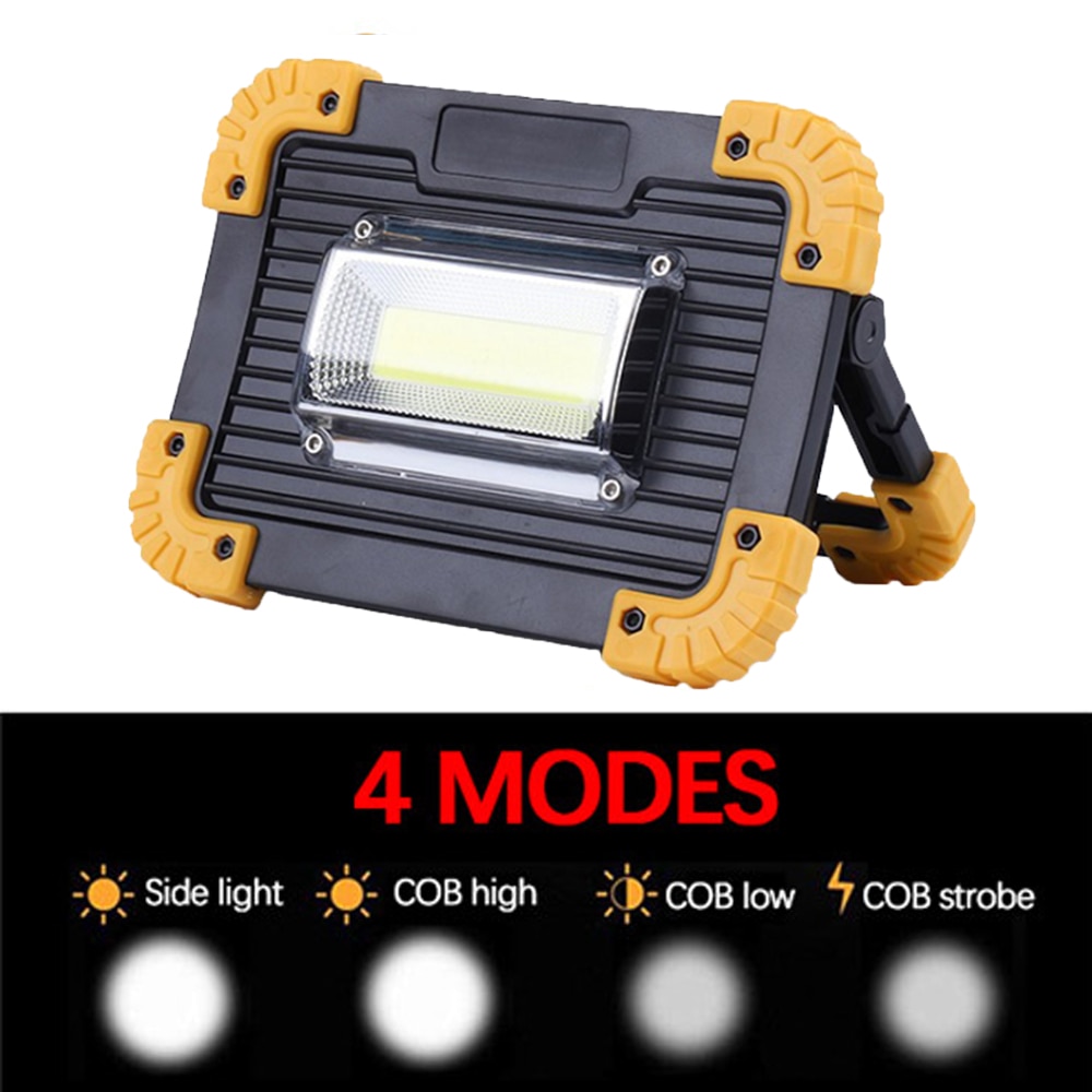 COB Work Lamp LED Portable Lantern Waterproof 4-Mode Emergency Portable Spotlight Rechargeable Floodlight for Camping Light