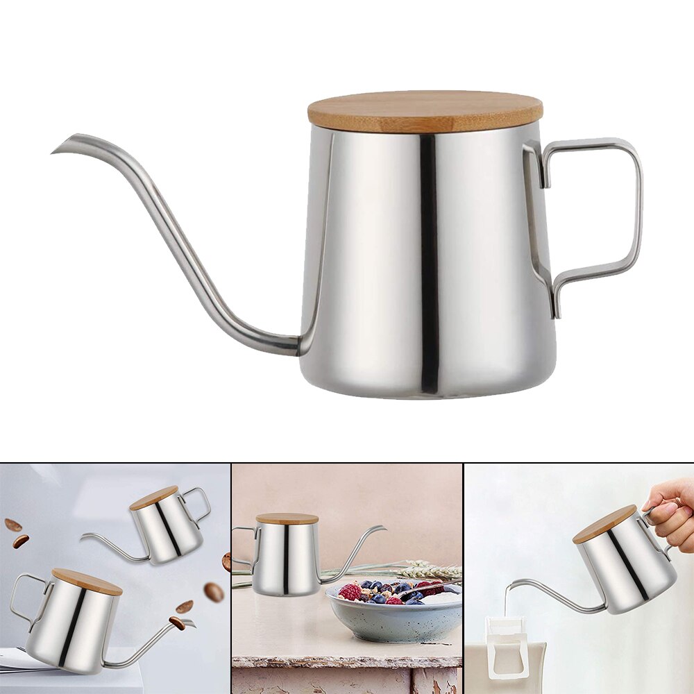 350ml Stainless Steel Teapot Drip Coffee Pot Drip Kettle Coffee Tea Pot Kitchen Accessories Long Narrow Spout Coffee Pot