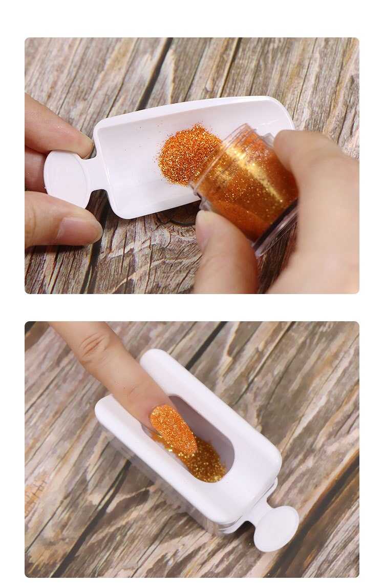 Trempage poudre plateau de recyclage ongles paillettes boîte de rangement manucure outils avec dissolvant de vernis à ongles coton lingettes