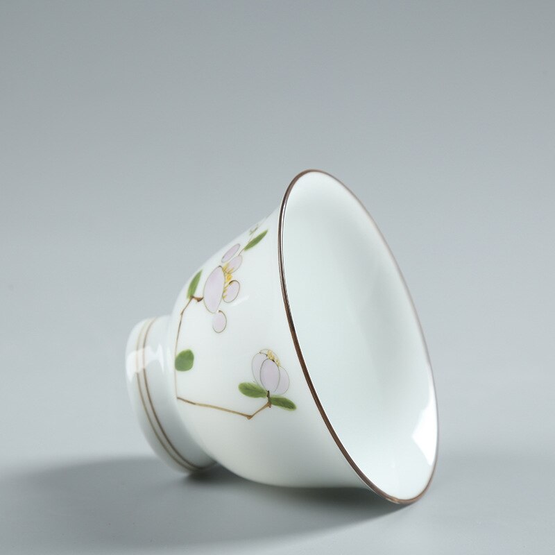 Handgeschilderde Keramische Terrine Keramische Witte Thee Set Thee Apparaat Kung Fu Handgemaakte Glazuur Pastel Gaiwan Sopera De ceramica