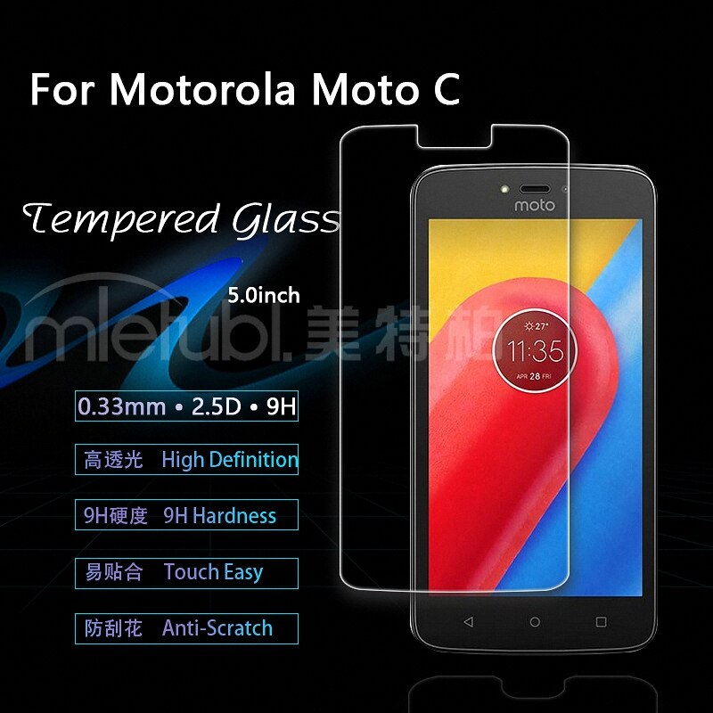 for Motorola Moto C Plus Tempered Glass Screen Protector Film for Motorola Moto C 4G XT1750 5.0" glass Protective Film
