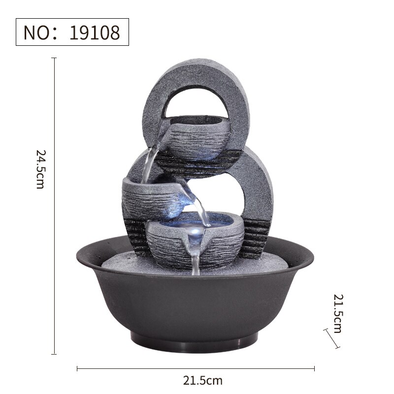 Fuentes de escritorio decorativas para el hogar hechas a mano, fuente de agua interior, artesanía creativa, decoración del hogar y estatuillas, fuente de cascada FengShui: 4XL / Caqui oscuro