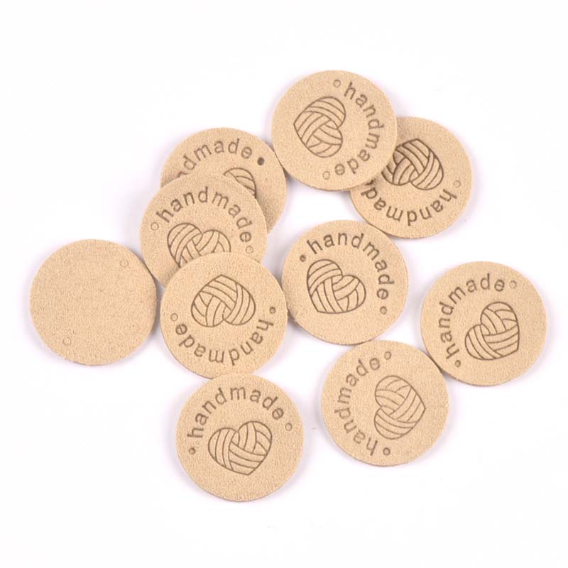 20 piezas, 2,5 cm, tela redonda de PU, etiquetas en relieve hechas a mano, etiqueta de bandera DIY para accesorios de costura de prendas cp3436: Láser brillante