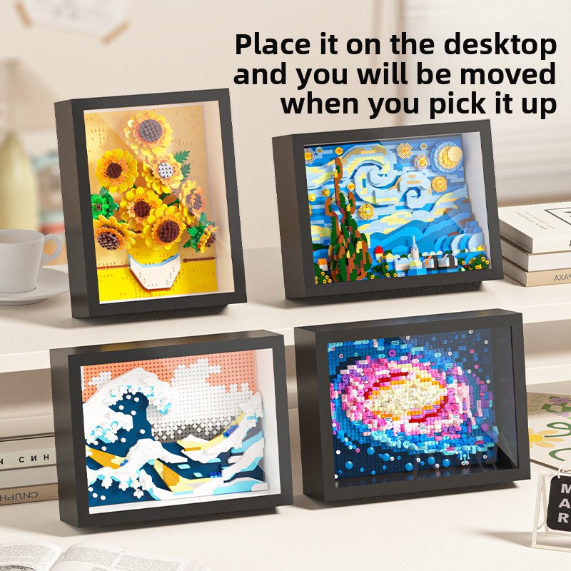 Cross-border Ji Hui M3061 Photo Frame Painting|Safe Non-toxic Educational DIY|Fits Standard Building Bricks Toy