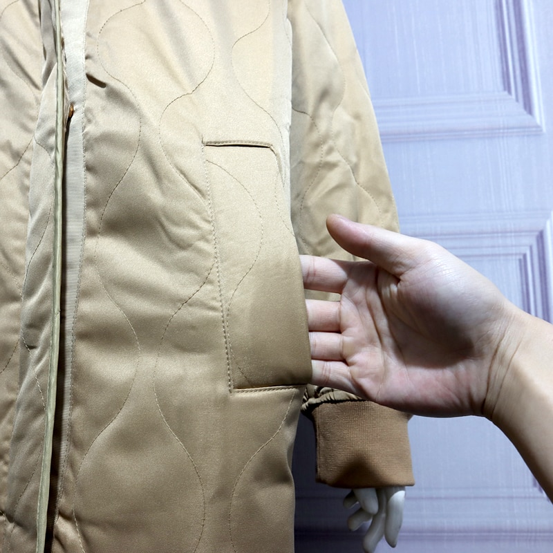 Parka con capucha de gran tamaño para mujer, abrigo largo Vintage de color caqui con cremallera, prendas de vestir, abrigos holgados informales para mujer