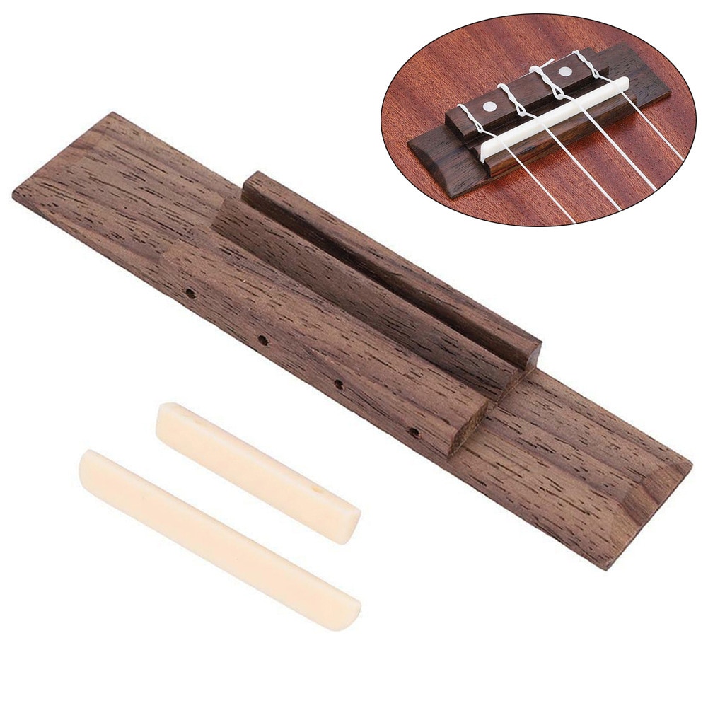 110mm Saddle Slotted Ivory Nut Replacement Practical Ukulele Bridge Set Home Rosewood Accessory DIY Universal