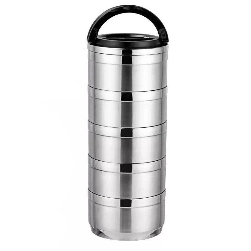 Portable Office Worker Bento Box Stainless Steel Picnic Insulation Leakproof Food Container Kitchen Large Lunch Box Tableware: 5 Layer