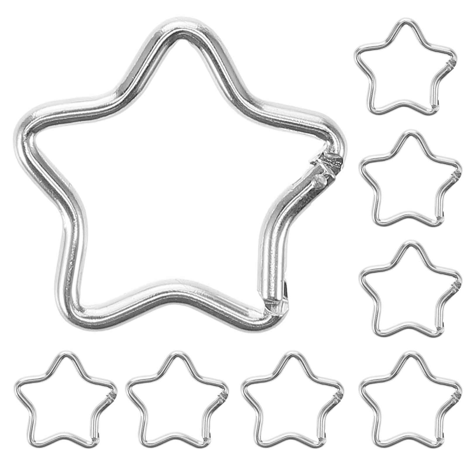 10Pcs Star Shaped Carabiner Clips Small Aluminum Alloy Keychain for Hanging Travel Climbing Camping Hiking Accessories