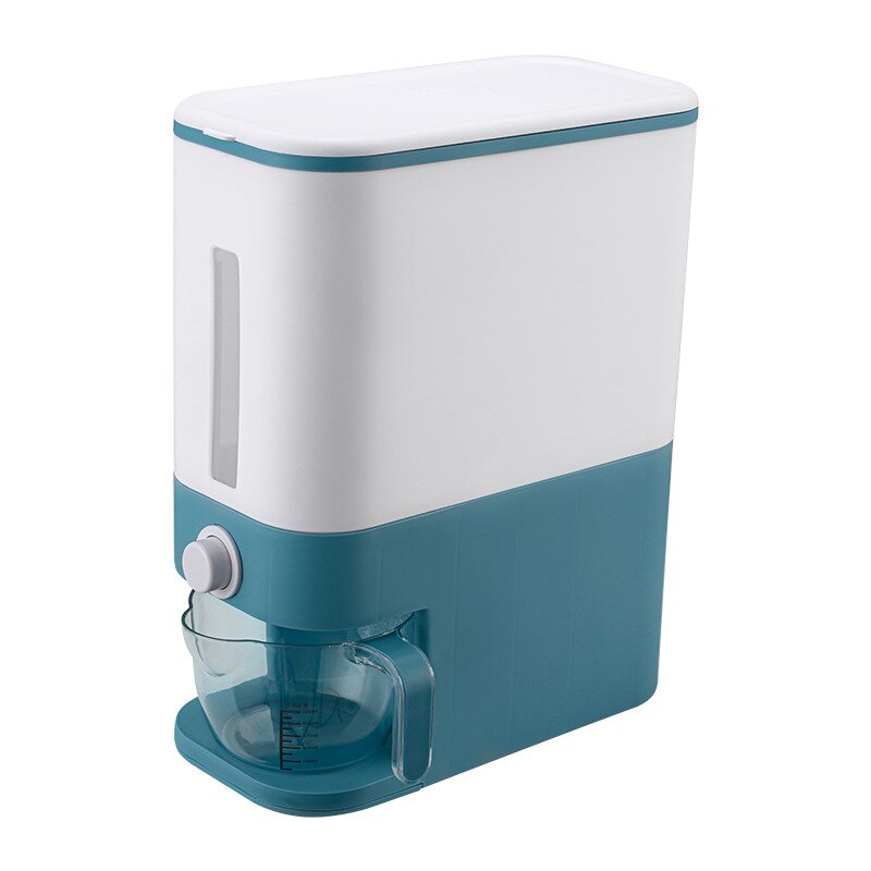 Automatische Plastic Keuken Rijst Opbergdoos Emmer Vochtbestendige Insect-Proof Sealed Granen Droog Voedsel Doos Graan Opslag bin Rijst: Blue