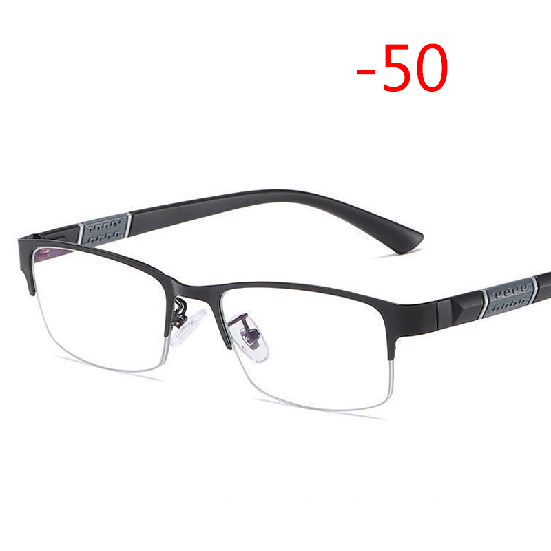Outdoor Intelligent Photochromic Myopia Glasses Men Women Anti-Blue Ray Anti-fatigue Computer Myopia Eyeglasses Half-Frame 2.5: -50