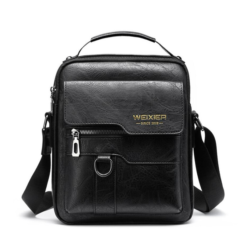 Bolso de hombro duradero para hombre, bandolera de cuero de , bolso cruzado de viaje, paquete de para hombre: Azul