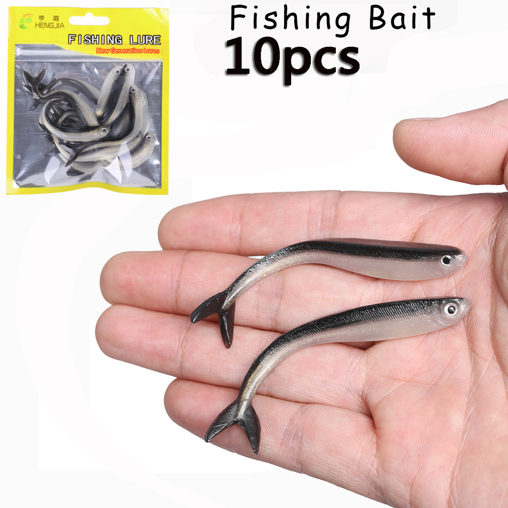 10 kpl/pussi pehmeä katkarapu madot kalaviehe hopea silikoni vaapuja kalastusvälineet jigging toukka kalastussyötti jigipää syötti 8cm/2g