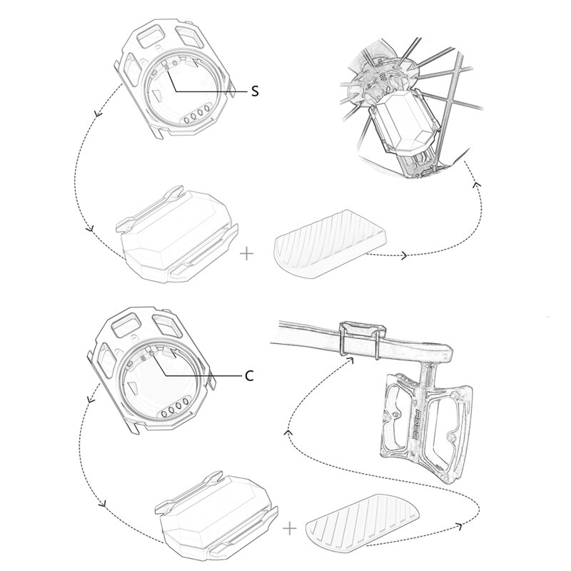 ThinkRider ANT+ Speed and Cadence Dual sensor Computer speedometer bike speed and cadence Suitable for iGPSPORT bryton Zwift