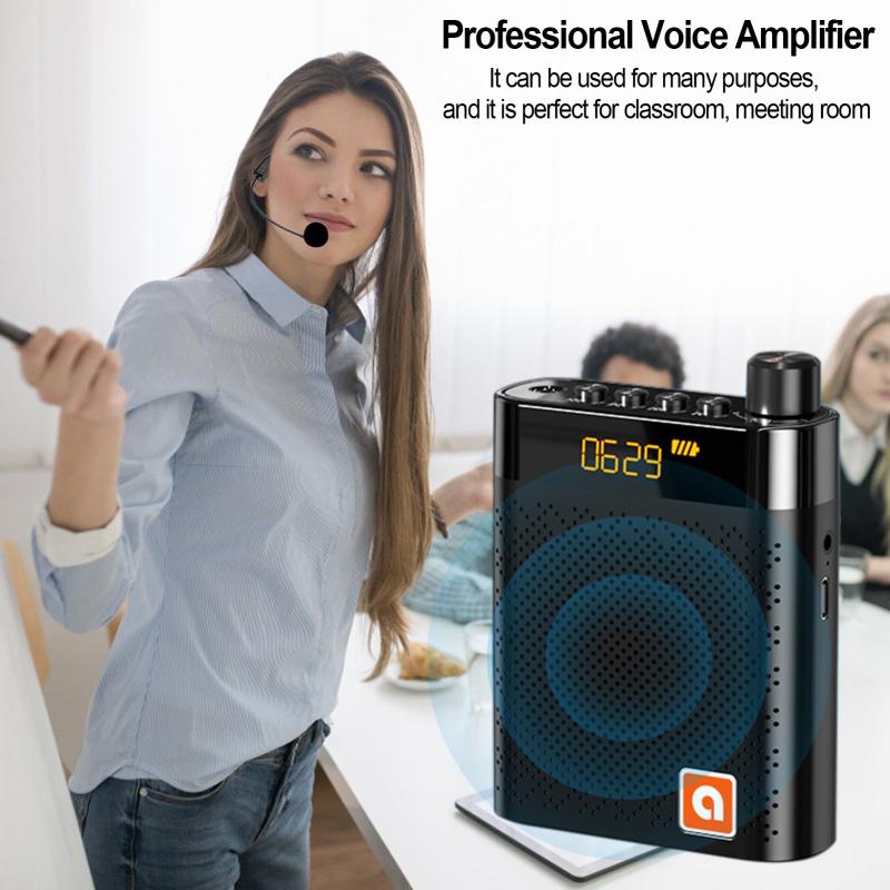 Loudspeaker Voice Amplifier Wireless Microphone Headset for Meeting Classroom Dual-Speaker Voice Amplifier