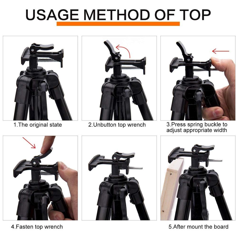 Portable Adjustable Metal Sketch Easel Stand Foldable Travel Easel Aluminum Alloy Easel Sketch Drawing for Artist Art Supplies