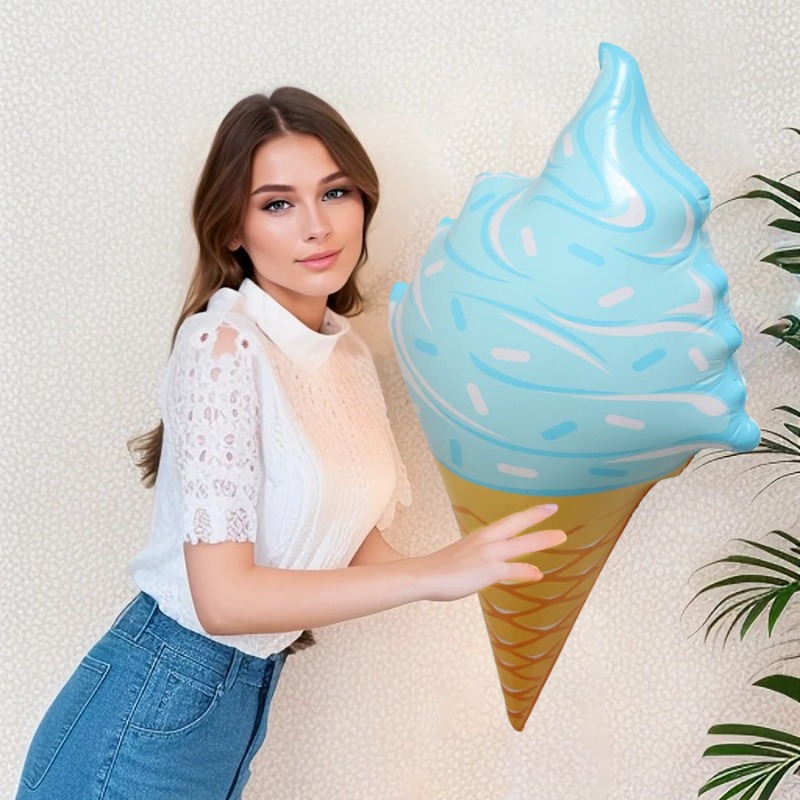 Uppblåsbar simring stor glass uppblåsbar flytande rad simbassäng glassleksak simring simutrustning