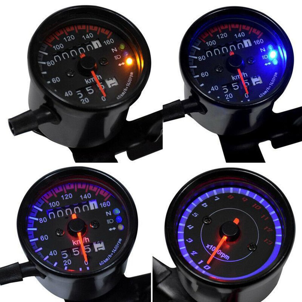 Cafe Racer Motorcycle Odometer Speedmeter Tachometer LED Speed Meter Motorbike Odometer Speedometer Tachometer