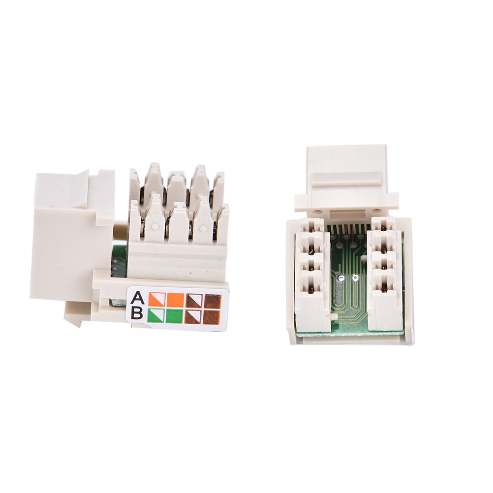 Cat5 RJ45 Punch Down Keystone Jack CAT5 Network Ethernet RJ45 White Lot 3cm x 2cm x 2cm