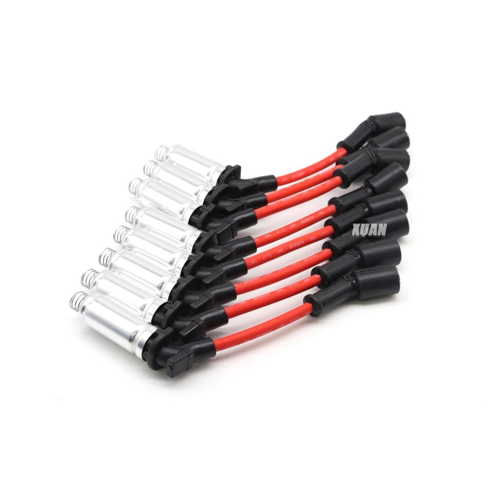 Juego de cables de bujía de encendido para Chevrolet Avalanche GMC Envoy Yukon XL Pontiac Grand Prix GTO Hummer, 8 Uds., 48322R