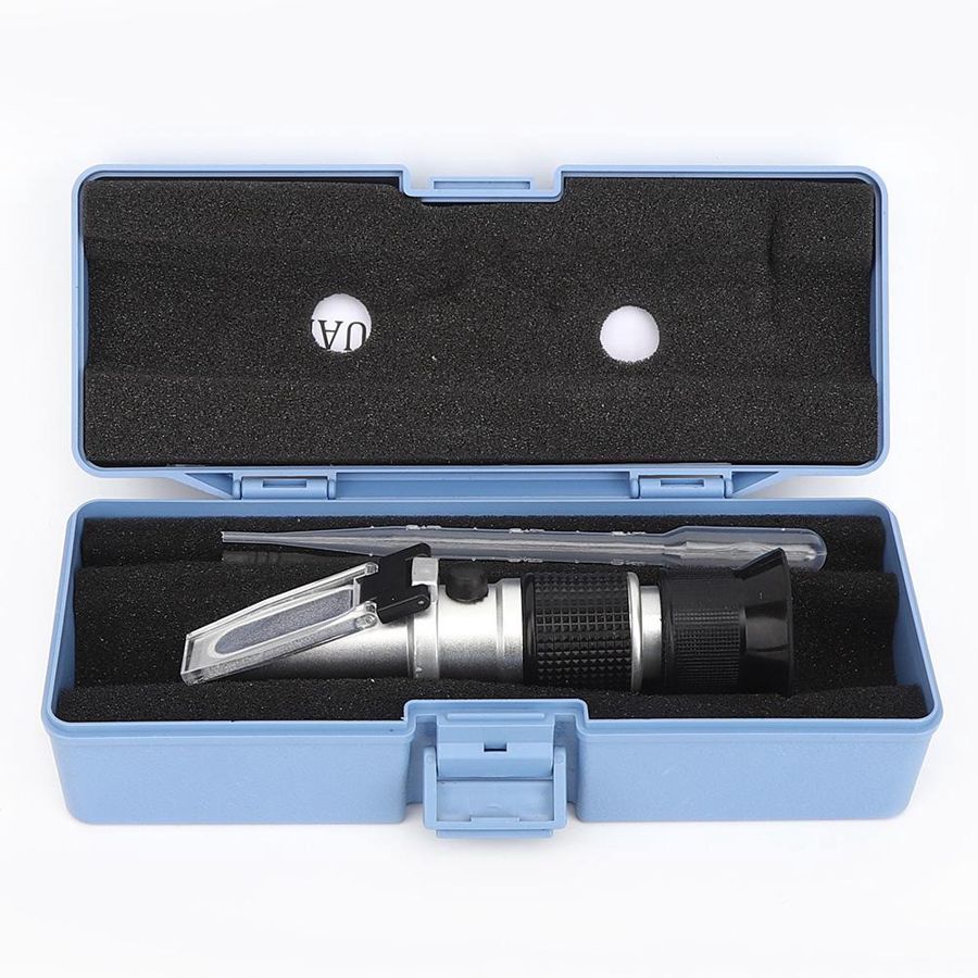 Refractometer Sugar Refractometer Concentration Meter Brix Tester 0-90% for Automatic Temperature Compensation Antifreeze Meter: Default Title