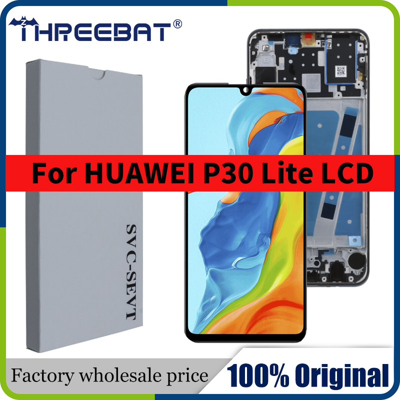 6.15 "lcd original com moldura para huawei p30 lite tela lcd para huawei p30 lite tela nova 4e MAR-LX1 lx2 al01