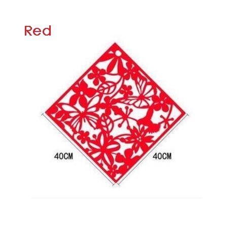 Room Dividers Tv Wall Stickers Screen Partition Entranceway Door Hanging Screen Cutout Grilles 4pcs/lot: Red H