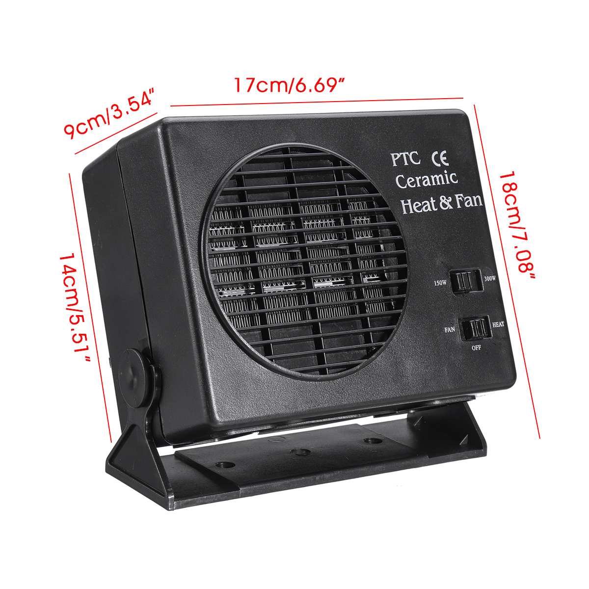 150W/300W céramique voiture chauffage 12V pare-brise dégivreur désembuage Portable 2 en 1 hiver chauffage électrique ventilateur de refroidissement maison plus