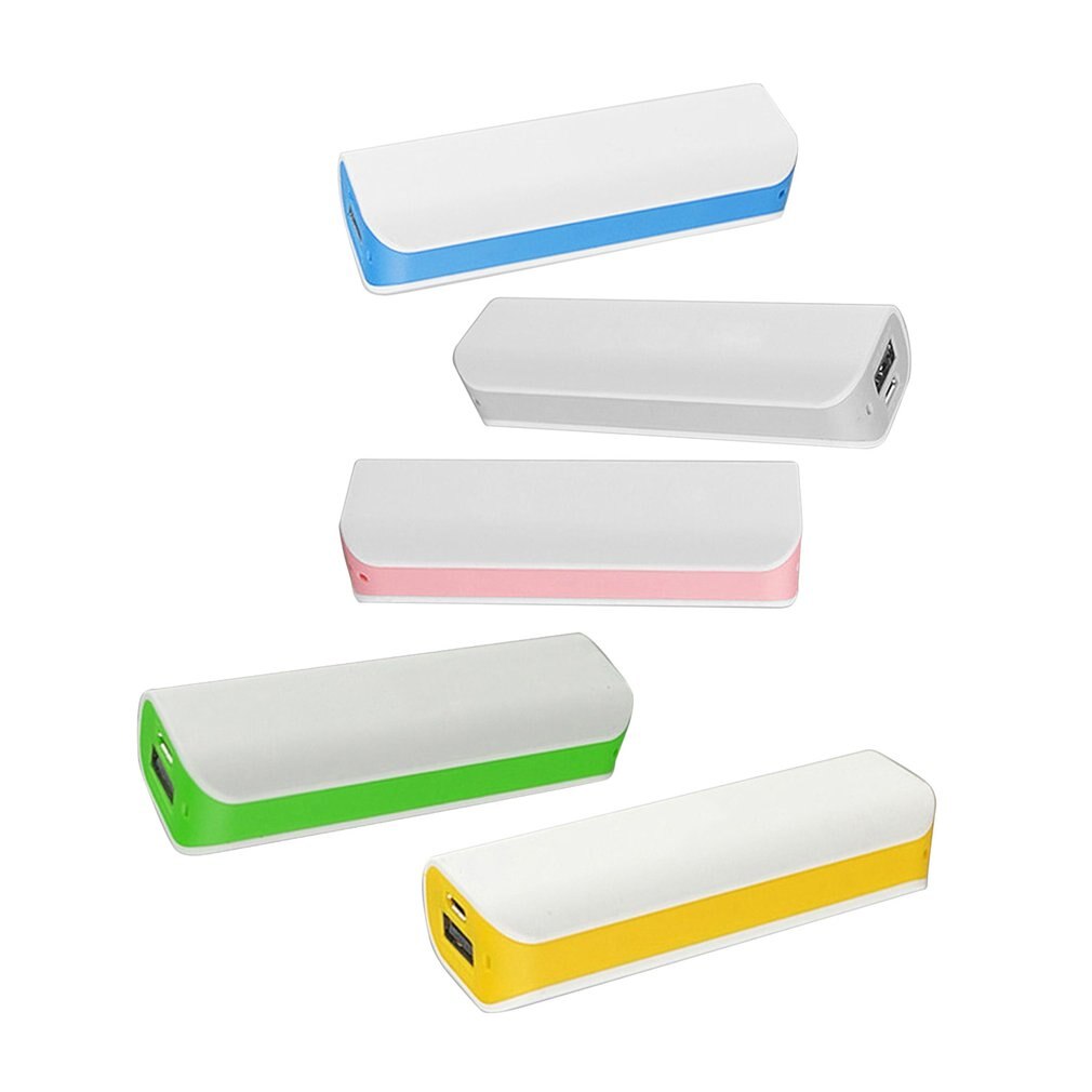 blue Power Bank Shell Free Welding USB Ports Power Bank PCB Charger Case DIY Kits Powered By 2600mAh 18650 Battery