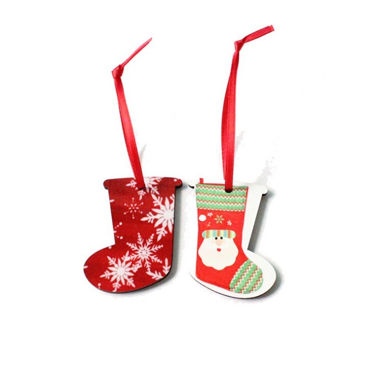 50 Stks/partij Sublimatie Lege Kerst Decoratie Hanger Mdf Dubbelzijdig Afdrukken Diy Warmte-overdracht Afdrukken: 8DT-009-D 60x50x3mm