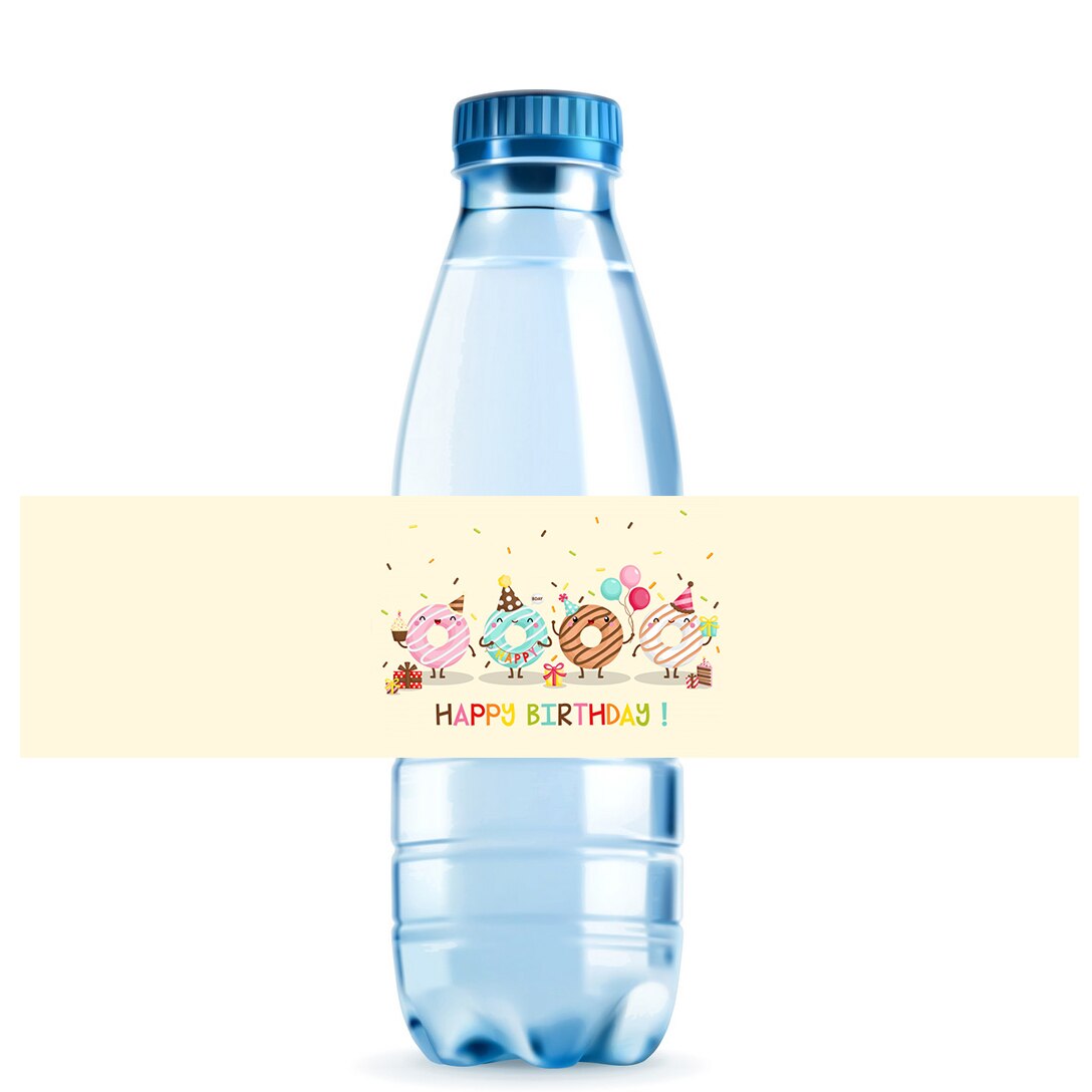 10pcs Donut Party Bottle Stickers Birthday Donut Grow Up Sweet Happy Birthday DIY Decoration Label Stickers Party Favor Packing: D