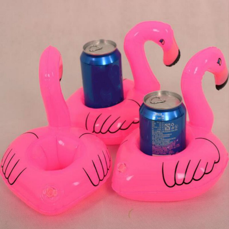 1 Piece Mini Flamingo Floating Inflatable Drink Can Cell Phone Holder Stand Pool Toys Event & Party Supplies