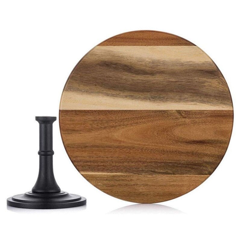 Wooden Cake Stand Turntable Rotating Round Cake Stand Cake Decorating Tools Cake Rotary Table Kitchen DIY Pan Baking Tools