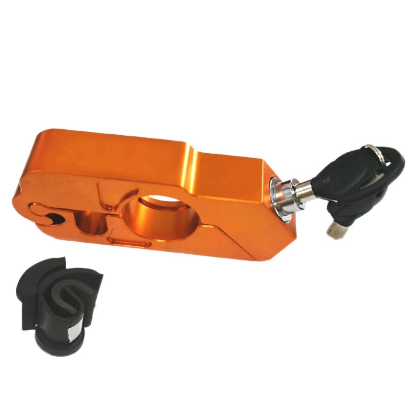 Bloqueo de manillar de bicicleta de aleación de aluminio protección antirrobo para motocicleta: Orange