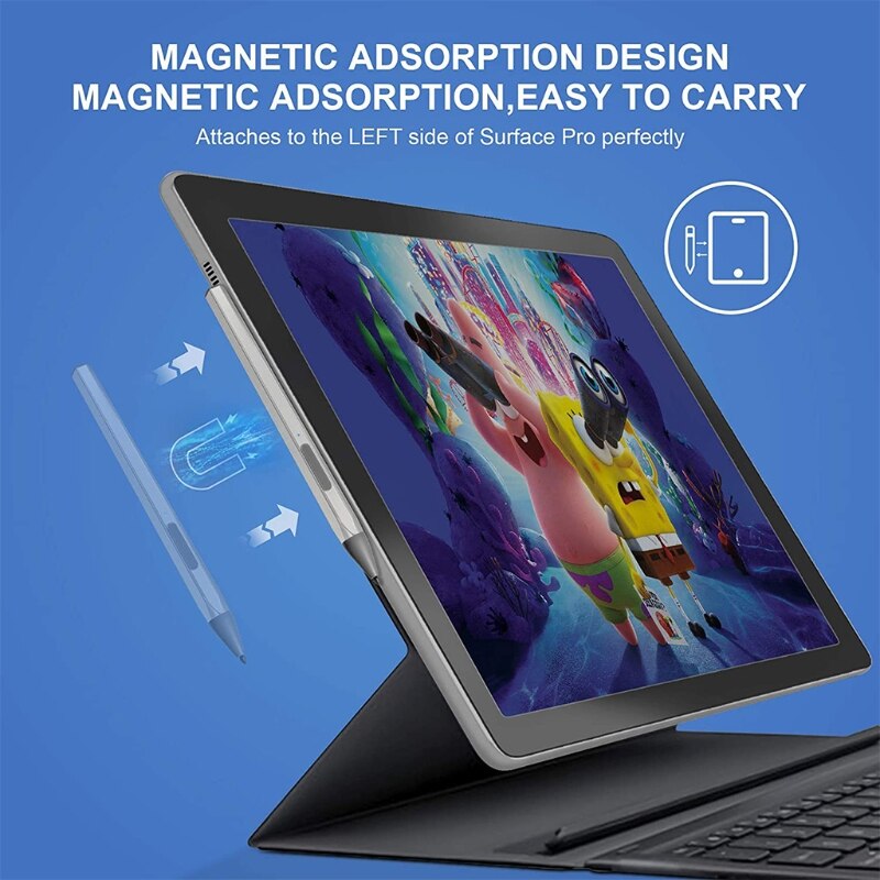 Magnetic Stylus Pen for Surface, 4096 Levels Pressure, Tilt &amp; Palm Rejection Rechargeable for Surface Pro5 6 7 X Book Go