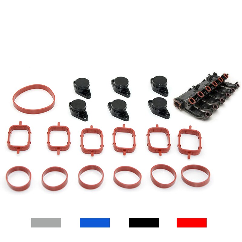 Junta de colector de admisión de goma de aluminio de 22mm, aleta de remolino en blanco, accesorios de motor de coche a prueba de calor Premium