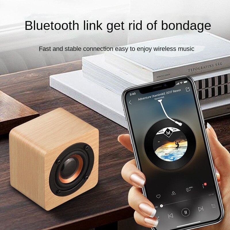 Q1 wooden wireless Bluetooth small speaker mobile phone Mini Sound