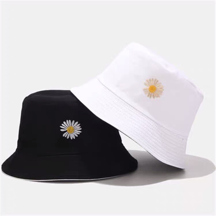 Black Beige-Child Size 48-52cm -Chapeau De Pêcheur Double Face En