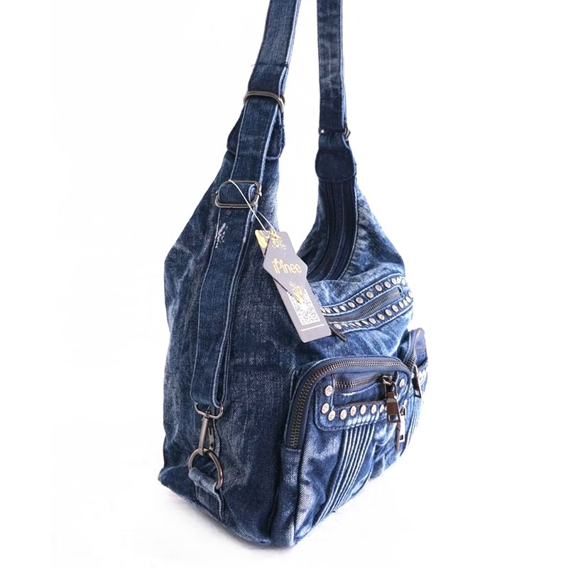 IPinee Denim Jean Taschen Weibliche Mehrere Taschen Schulter Taschen Diamant Frauen Taschen Bolsas