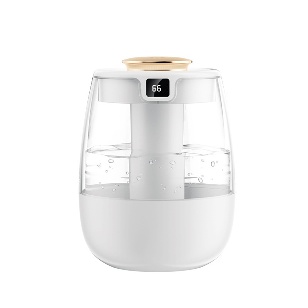 USB Humidifier Portable Dual Nozzle Cold Fog Bedroom Silent Humidifier Intelligent Digital Display Air Humidity 1.3L Water Tank: WHITE