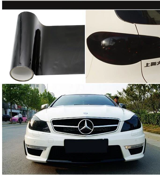 Car Headlight Taillight Protective Film Tint Vinyl Film Auto Lamp Film Sticker Sheet Color-Changing Smoke Matt Rear Fog Stickers: Grey