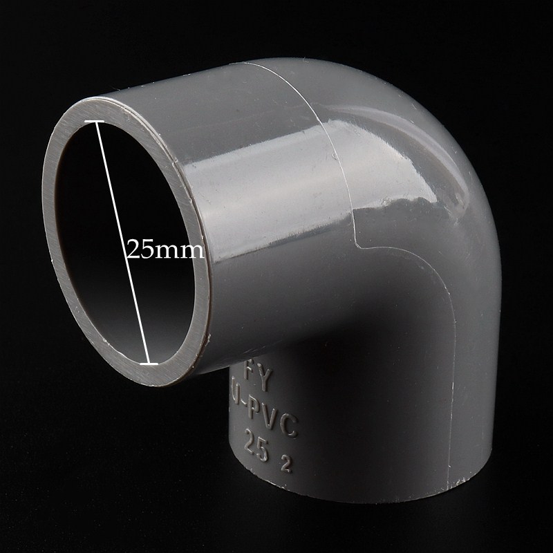 25mm PVC Pipe Equal Elbow Connector Garden Irrigation Fish Tank 90 Degree Elbow Joint Pipework Adapter Aquarium Accessories: 25mm (60pcs) / Grey