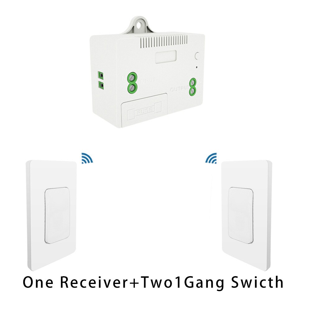 RF433 Wireless Switch No Battery Remote Control Wall Light Switch Self Powered No Wiring Needed Wall Panel Transmitter US Type: 2-way type