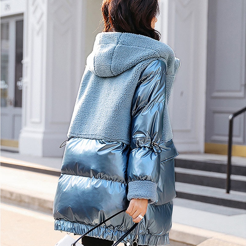 Winter Coat Women Oversize Winter Down Jacket Plus Size Woman Coats Windproof Wool Hooded Thicken Warm Jackets