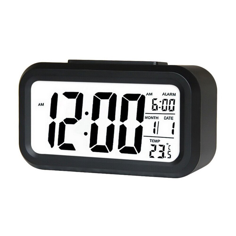 Digital Alarm Clock Battery Operated Back Light/Snooze Function/Large Digit Display LED Screen For Bedroom 1Pc Portable: Black